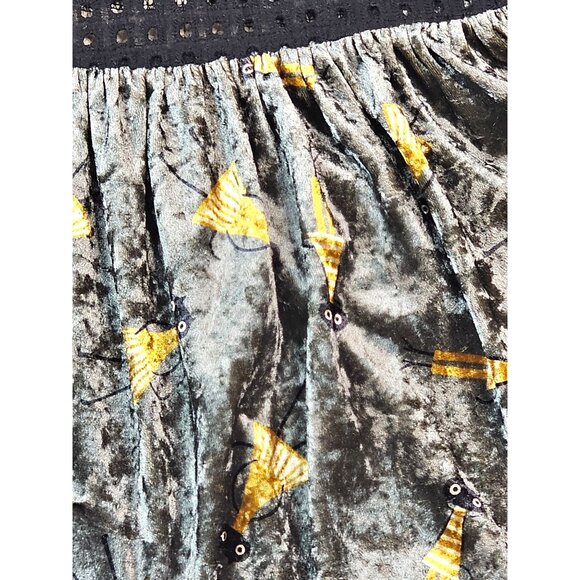 Adore Black Crochet & Velvet Top With Embellished Flared Sleeves L - Picture 5 of 12